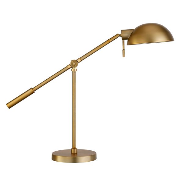 Hailey Home Dexter 23.25-in H Brass Metal Boom-Style Arm Table Lamp