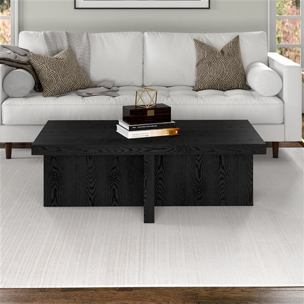 Hailey Home Elna Black Grain Composite Coffee Table