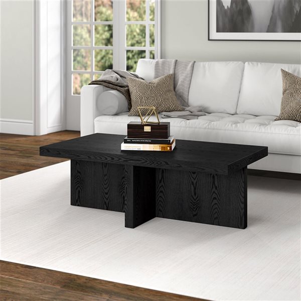 Hailey Home Elna Black Grain Composite Coffee Table