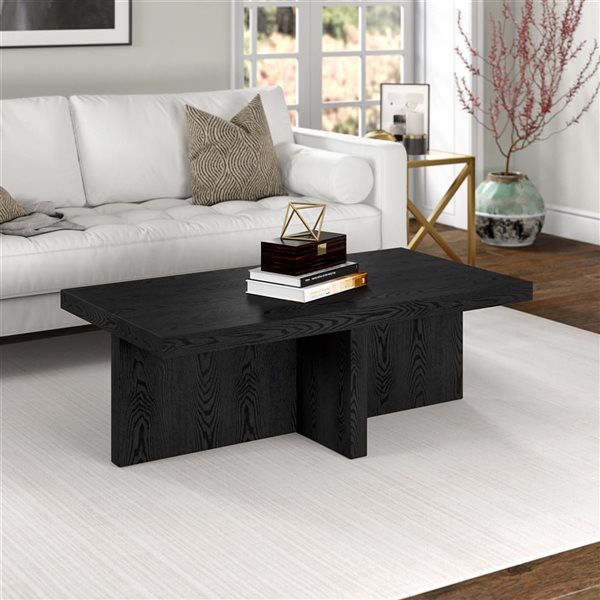 Hailey Home Elna Black Grain Composite Coffee Table