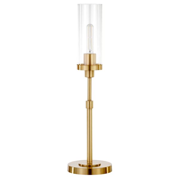 Hailey Home Frieda 26.68-in H Brass Table Lamp with Glass Shade