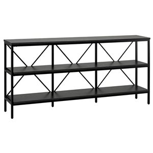 Hailey Home Kira 64-in W Blackened Bronze Metal/Black Woodgrain MDF Farmhouse Console Table