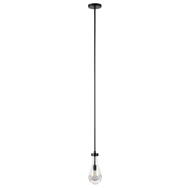 Hailey Home Twyla 5-in W Black Pendant Ceiling Light w/ Clear Glass Shade