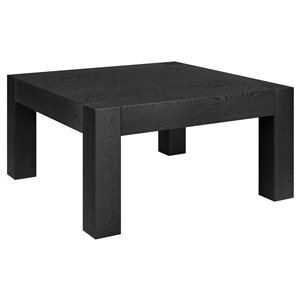 Table basse carrée Langston de Hailey Home grain de bois noir en composite