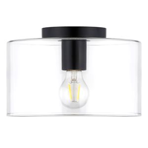 Hailey Home Henri 10-in W Black Flush Mount Light w/ Clear Glass Shade