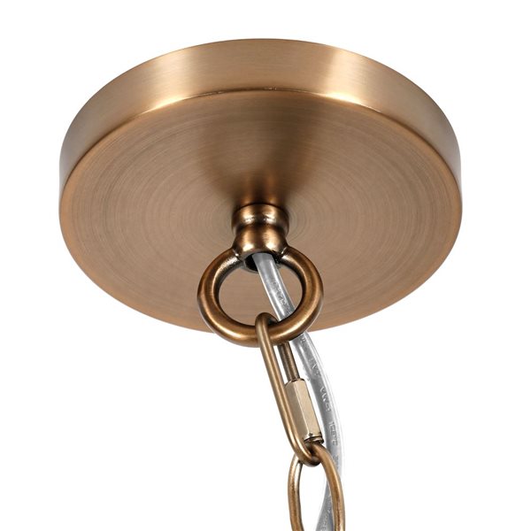 Hailey Home Verona 7-in W Brushed Brass Pendant Ceiling Light w/ Clear Glass Shade