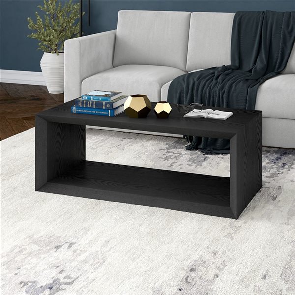 Hailey Home Osmond Black Grain Composite Coffee Table