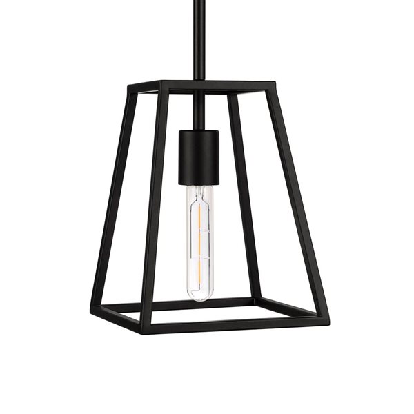 Hailey Home Rhom 8-in W Black Open-Framed Pendant Ceiling Light