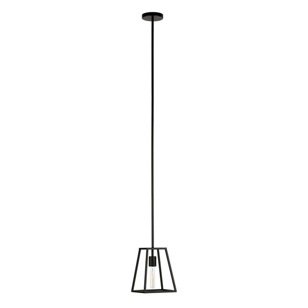 Hailey Home Rhom 8-in W Black Open-Framed Pendant Ceiling Light