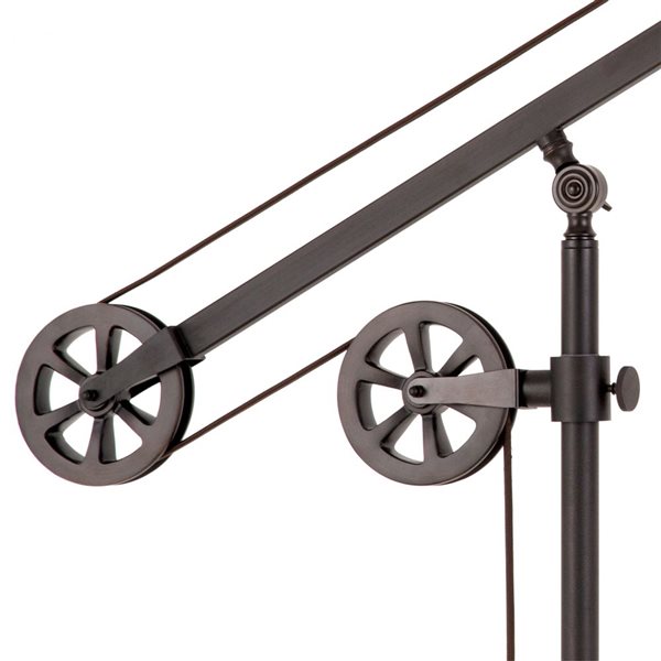 Hailey Home Descartes 29-in H Blackened Bronze Pulley System Table Lamp with Metal Shade