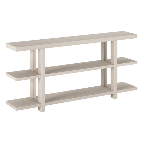 Hailey Home Acosta 64-in W Alder White MDF Farmhouse 3-Shelf Console Table