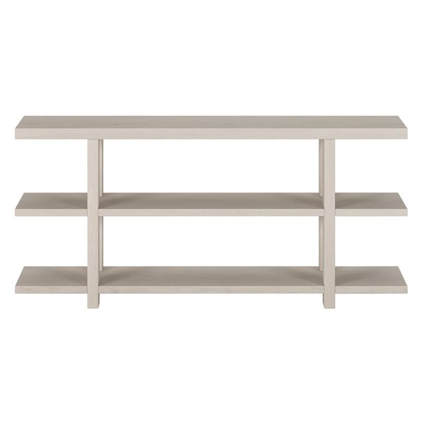 Hailey Home Acosta 64-in W Alder White MDF Farmhouse 3-Shelf Console Table