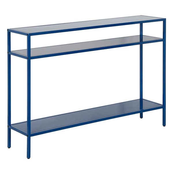 Hailey Home Ricardo 42-in W 3-Tier Mykonos Blue Metal Modern Console Table w/ Metal Shelves