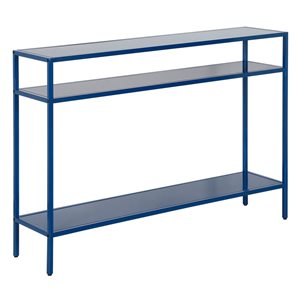 Hailey Home Ricardo 42-in W 3-Tier Mykonos Blue Metal Modern Console Table w/ Metal Shelves