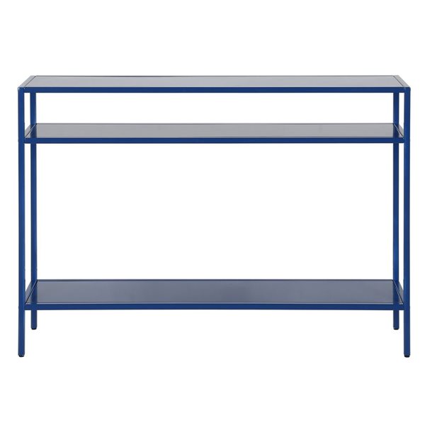 Hailey Home Ricardo 42-in W 3-Tier Mykonos Blue Metal Modern Console Table w/ Metal Shelves