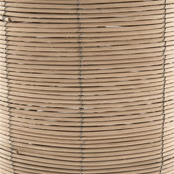 Hailey Home Jolina 27-in H Natural Rattan Table Lamp with Fabric Shade