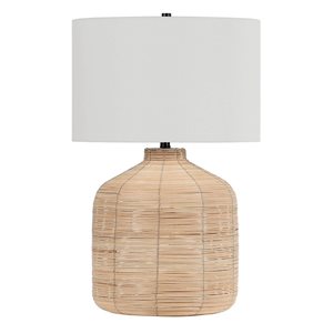 Lampe de table Jolina de Hailey Home 27 po h. rotin naturel avec abat-jour en tissu