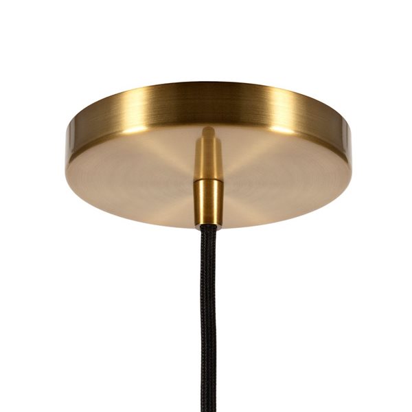 Hailey Home Ambrose 7.6-in W Brass Pendant Ceiling Light w/ Clear Glass Shade