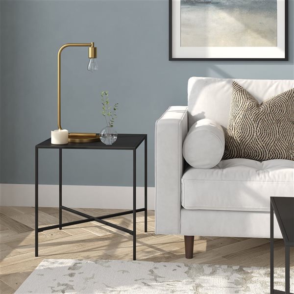 Hailey Home Henley Black Metal Square End Table