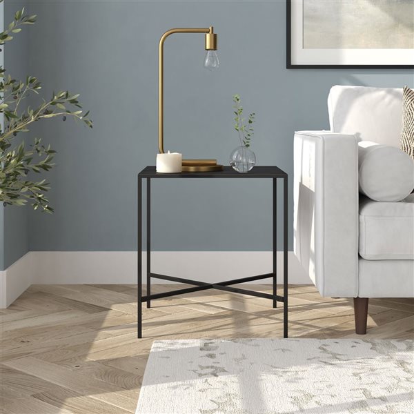 Hailey Home Henley Black Metal Square End Table