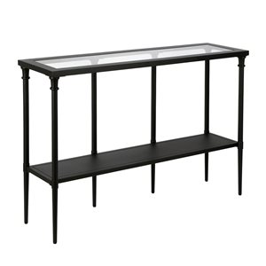 Hailey Home Dafna 45-in W Blackened Bronze Metal Modern Console Table w/ Glass Top