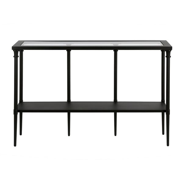 Hailey Home Dafna 45-in W Blackened Bronze Metal Modern Console Table w/ Glass Top