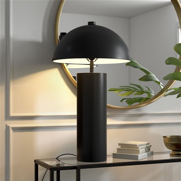 Hailey Home York 27-in H Blackened Bronze Table Lamp with Metal Shade