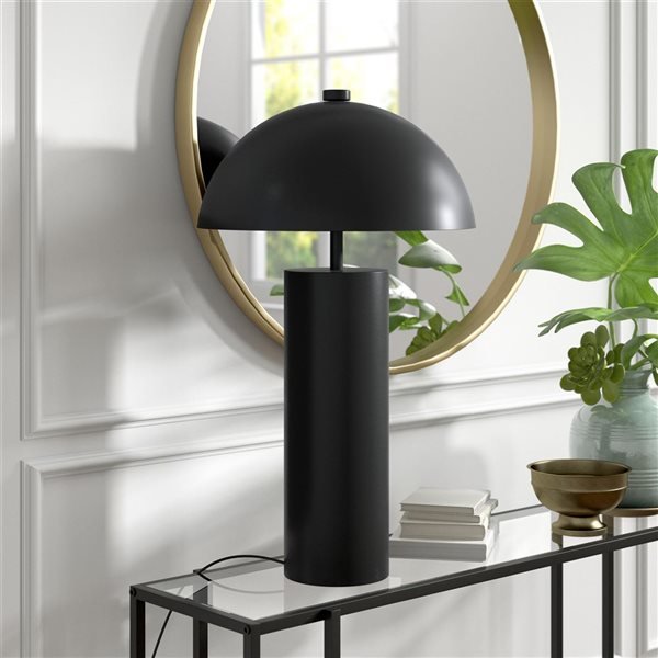 Hailey Home York 27-in H Blackened Bronze Table Lamp with Metal Shade