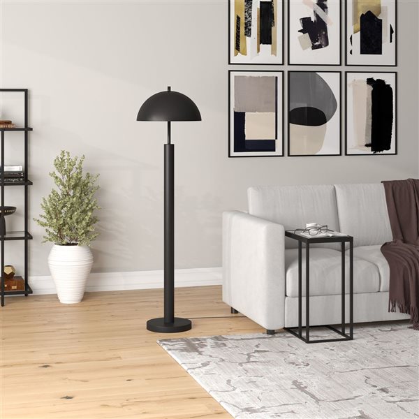 Hailey Home York 58-in H Black Floor Lamp w/ Metal Shade