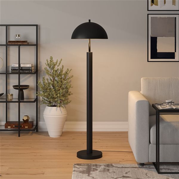 Hailey Home York 58-in H Black Floor Lamp w/ Metal Shade