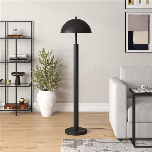 Hailey Home York 58-in H Black Floor Lamp w/ Metal Shade