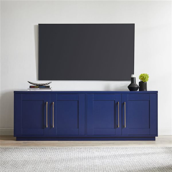 Hailey Home Tillman Dark Blue TV Stand for TVs up to 75-in