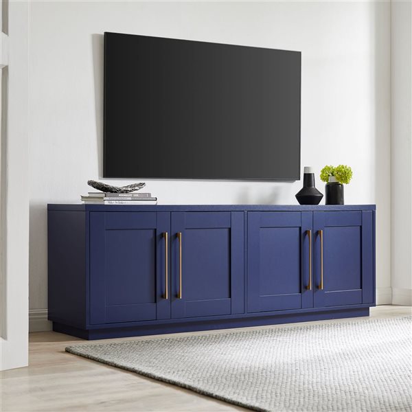 Hailey Home Tillman Dark Blue TV Stand for TVs up to 75-in