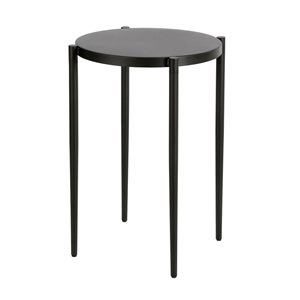 Table d'appoint ronde Wayne de Hailey Home noir avec surface en métal