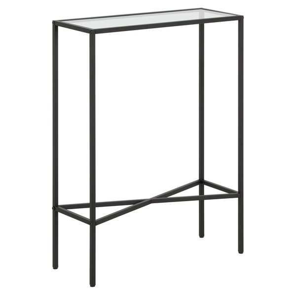 Hailey Home Henley 22 W x 29.5-in H Blackened Bronze Metal Industrial Console Table w/ Glass Top