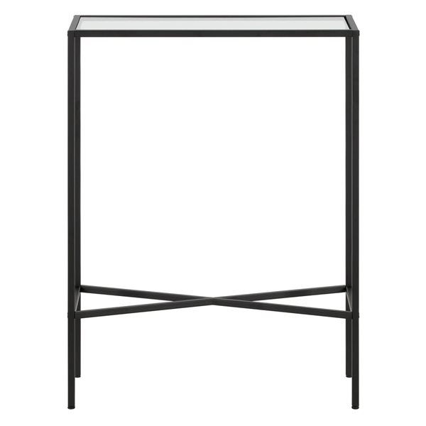 Hailey Home Henley 22 W x 29.5-in H Blackened Bronze Metal Industrial Console Table w/ Glass Top