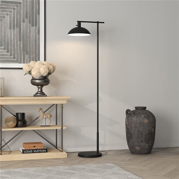 Hailey Home Conan 68-in H Black Floor Lamp w/ Metal Shade