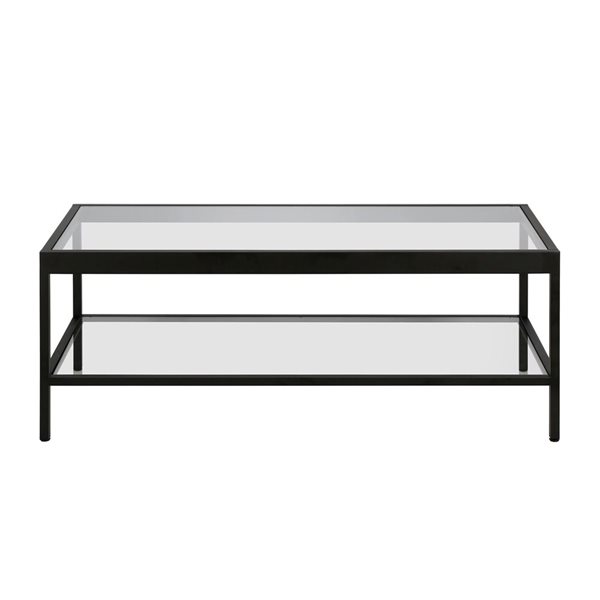 Hailey Home Alexis Black Glass Coffee Table