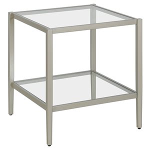 Hailey Home Hera Nickel Glass Square End Table