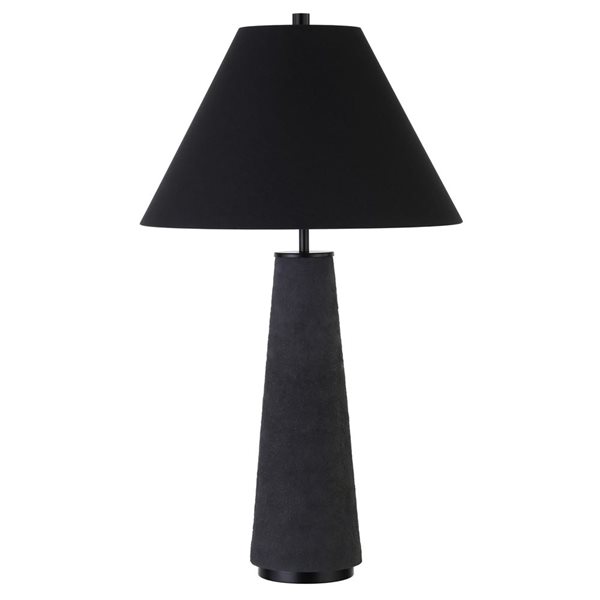 Lampe de table monochrome Ingalls de Hailey Home 28 po h. noir mat avec abat-jour en tissu