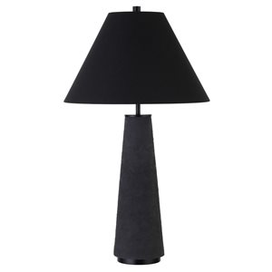 Lampe de table monochrome Ingalls de Hailey Home 28 po h. noir mat avec abat-jour en tissu