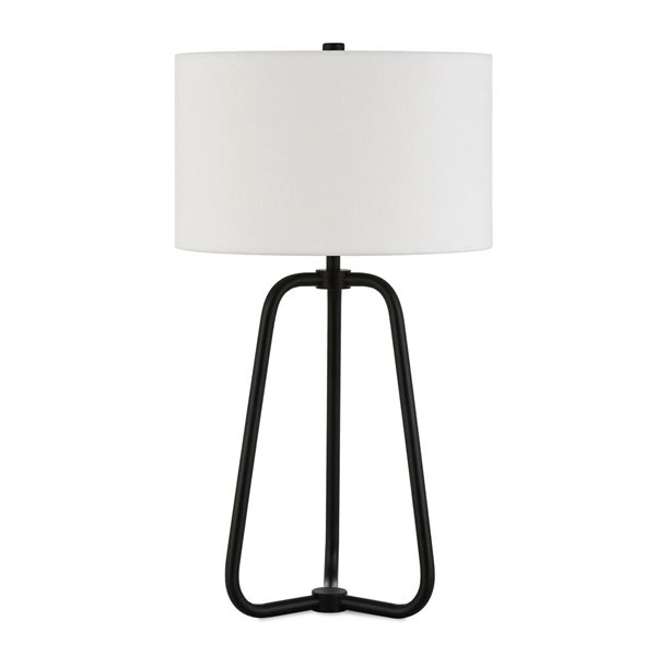 Lampe de table Marduk de Hailey Home 25,5 po h. métal bronze noirci avec abat-jour en tissu blanc