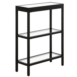 Hailey Home Alexis 22-in W Blackened Bronze Metal Modern Console Table w/ w/ Glass Shelves