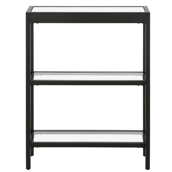 Hailey Home Alexis 22-in W Blackened Bronze Metal Modern Console Table w/ w/ Glass Shelves