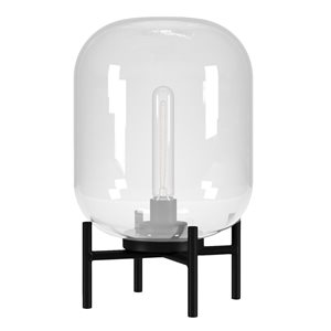 Hailey Home Edison 15.38-in H Blackened Bronze Table Lamp with Clear Glass Globe-Shaped Shade