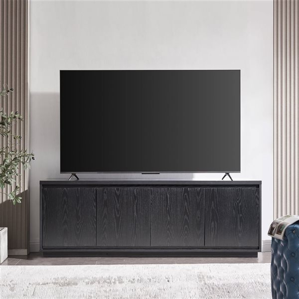 Hailey Home Presque Black Grain TV Stand for TVs up to 75-in