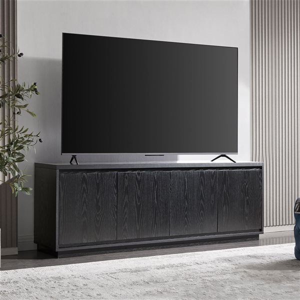 Hailey Home Presque Black Grain TV Stand for TVs up to 75-in