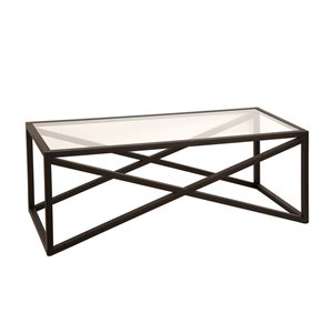 Hailey Home Calix Black Glass Coffee Table