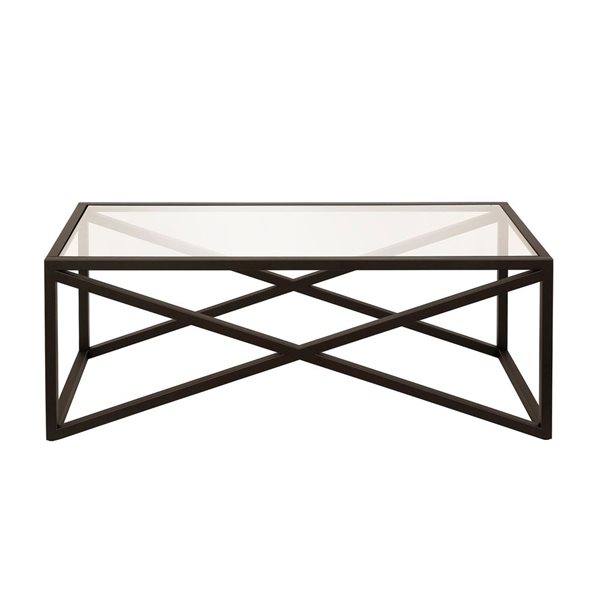 Hailey Home Calix Black Glass Coffee Table