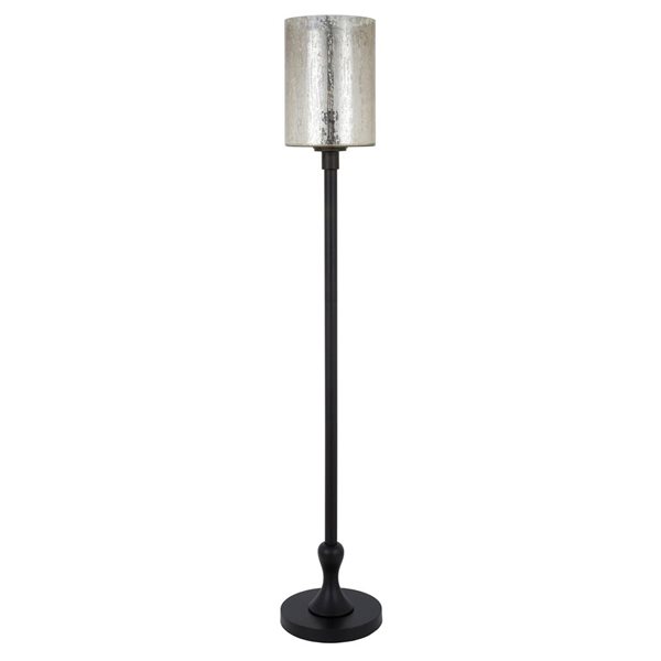 Hailey Home Numit 68-in H Black Floor Lamp w/ Mercury Glass Shade